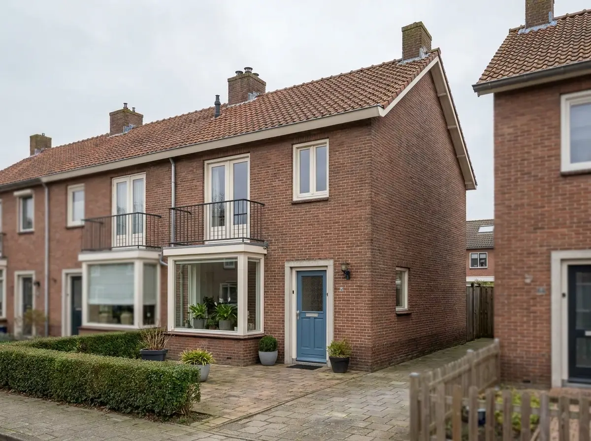 Illustratie van een Nederlandse tussenwoning